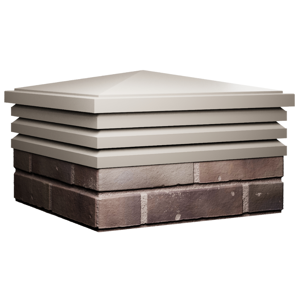 Колпак Zking Бона ХайТек Бежевый на столб 2х2 кирпича (513х513мм) в Киселевске фото