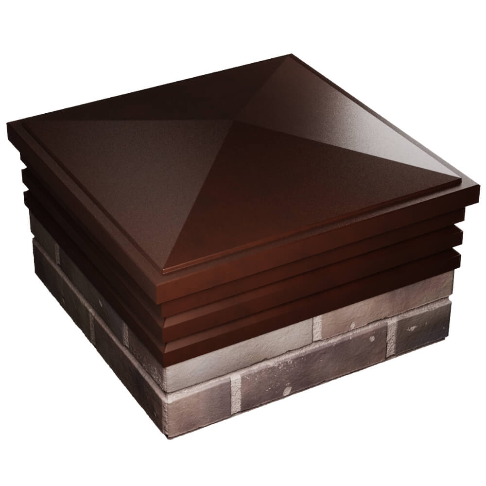 Колпак Zking Бона ХайТек Коричневый на столб 2х2 кирпича (513х513мм) в Киселевске фото