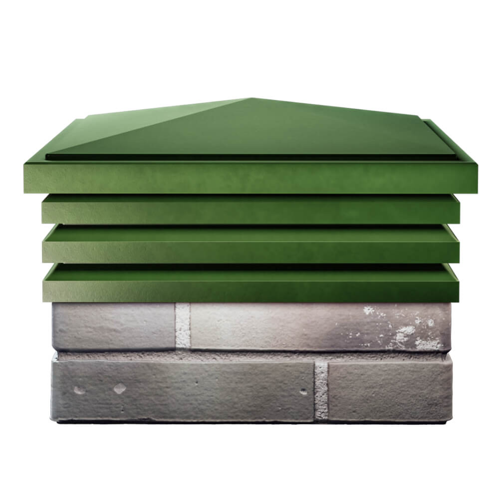 Колпак Zking Бона ХайТек Зеленый на столб 1.5х1.5 кирпича (385х385мм) Киселевск фото