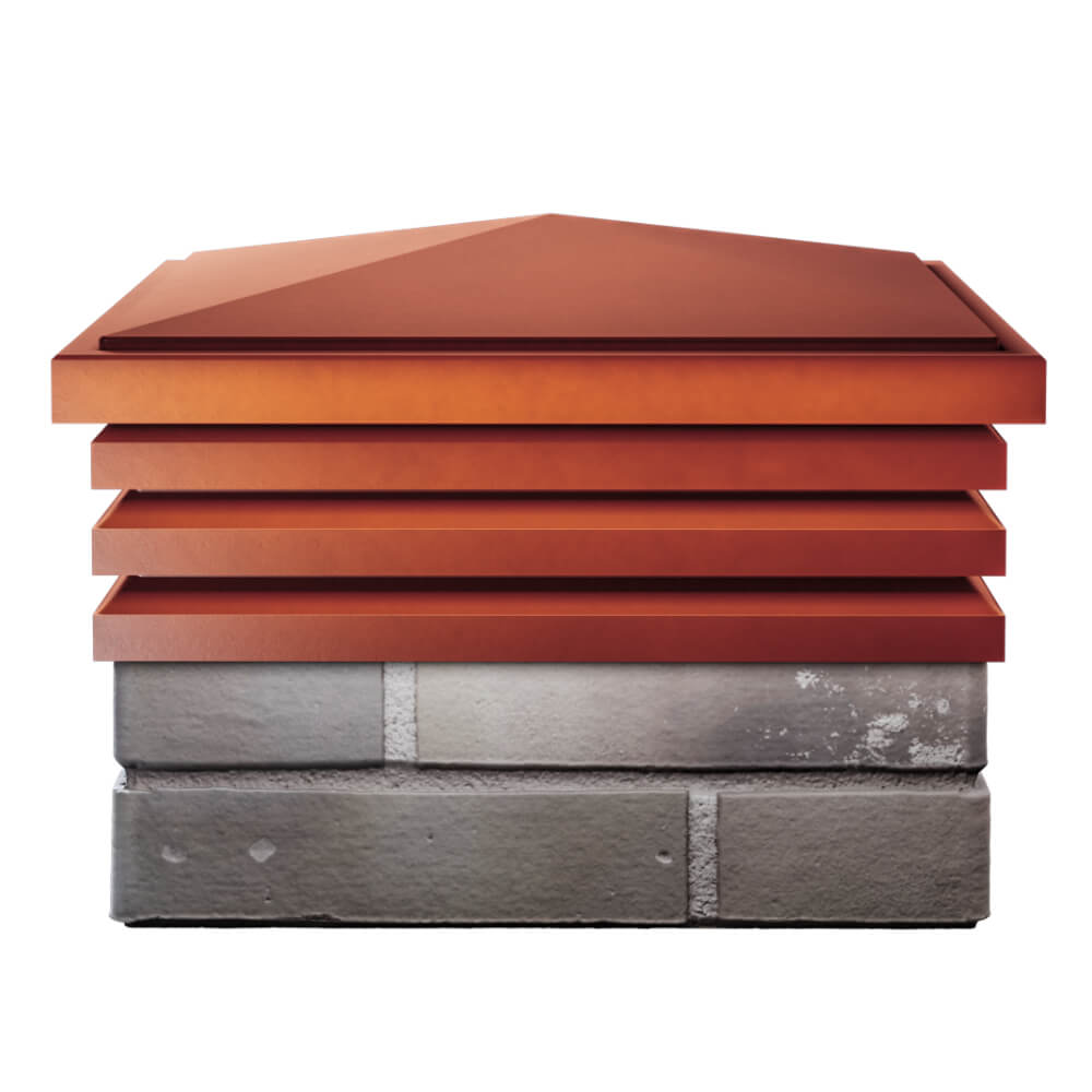 Колпак Zking Бона ХайТек Красный на столб 1.5х1.5 кирпича (385х385мм) Киселевск фото