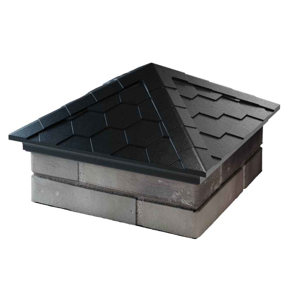 Колпак Zking Эверест Черный на столб 1.5х1.5 кирпича (390х390мм) в Киселевске фото