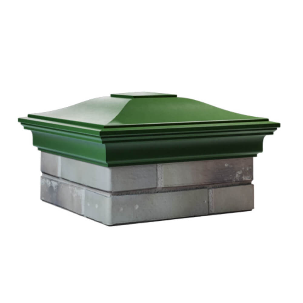 Колпак Zking Монблан Зеленый на столб 1.5х1.5 еврокирпича 0.7НФ (355х355мм) в Киселевске фото