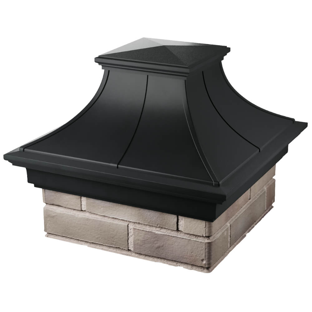 Колпак Zking Монблан Премиум Черный на столб 1.5х1.5 кирпича (385х385мм) в Киселевске фото