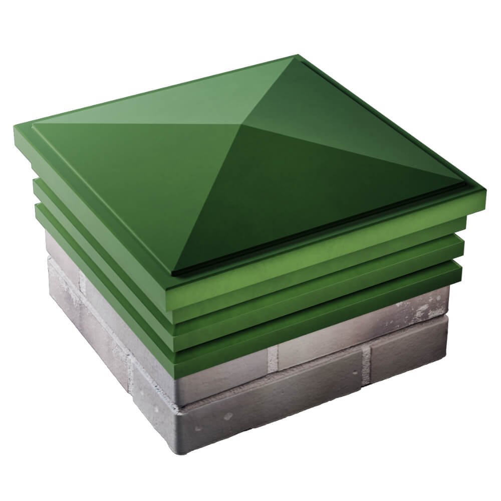 Колпак Zking Бона ХайТек Зеленый на столб 1.5х1.5 кирпича (385х385мм) в Киселевске фото