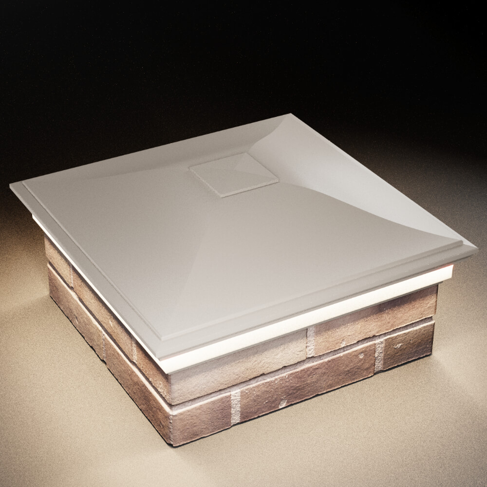 Колпак Zking Монблан Бежевый на столб 2х2 кирпича (515х515мм) c подсветкой в Киселевске фото