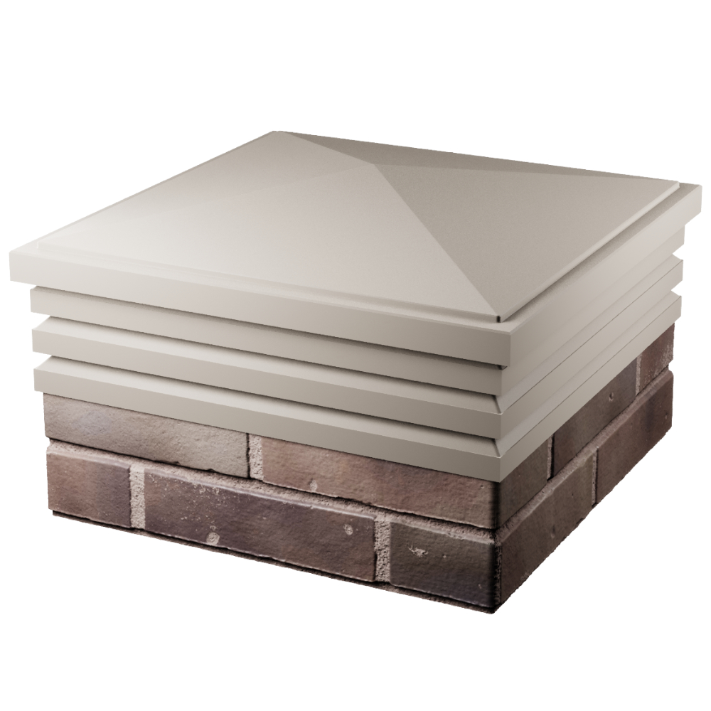 Колпак Zking Бона ХайТек Бежевый на столб 2х2 кирпича (513х513мм) в Киселевске фото