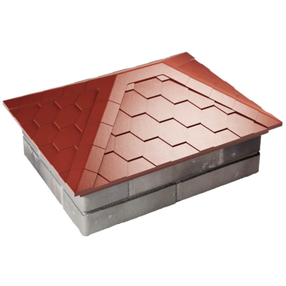 Колпак Zking Эверест Красный на столб 2х1.5 кирпича (520х390мм) Киселевск фото