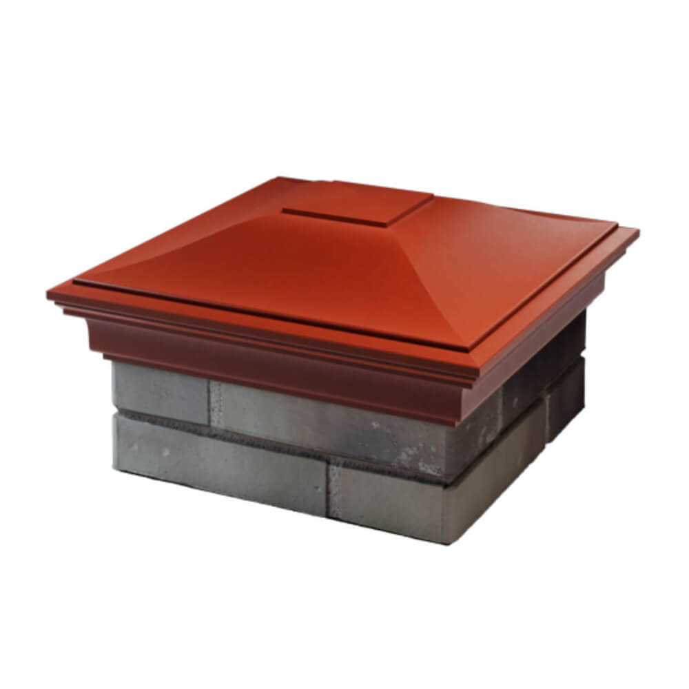 Колпак Zking Монблан Красный на столб 1.5х1.5 еврокирпича 0.7НФ (355х355мм) в Киселевске фото