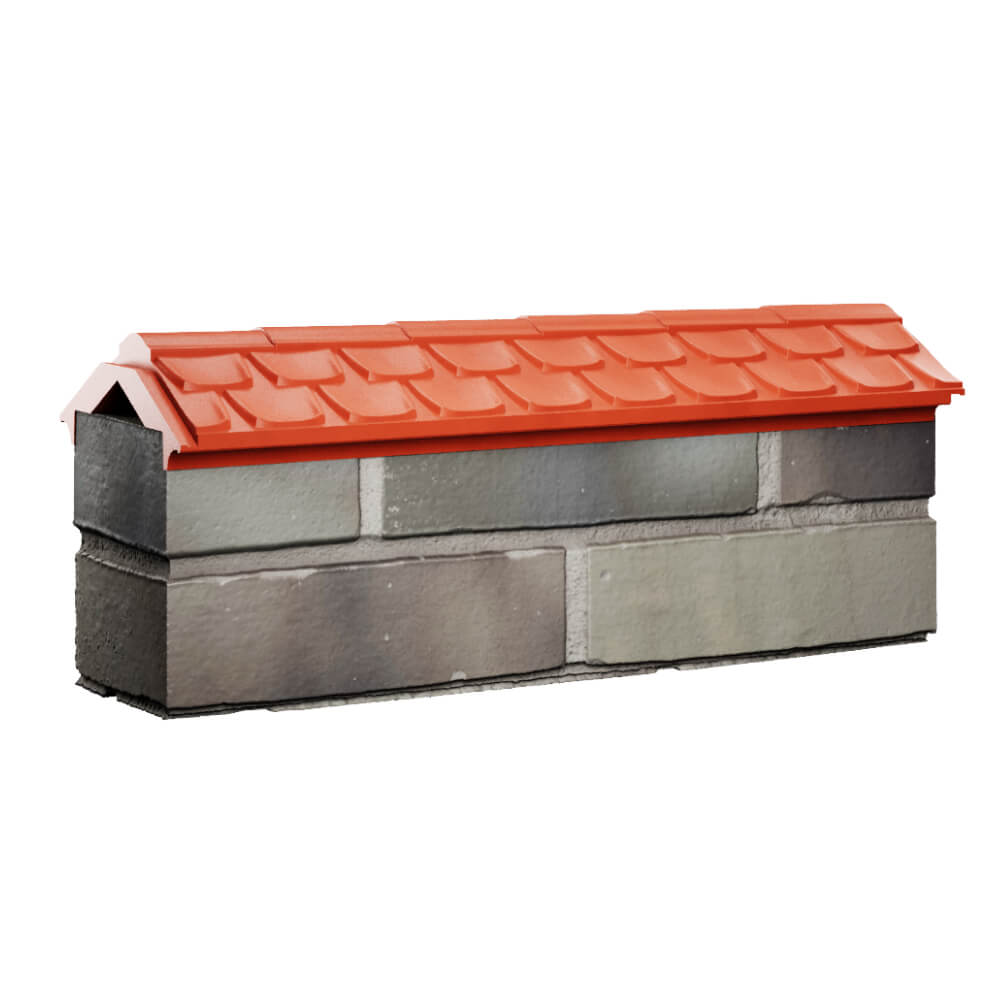 Парапет Zking Эльбрус Красный с посадкой на 0.5 кирпича (130мм) Киселевск фото
