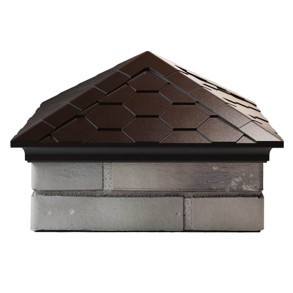 Колпак Zking Эверест Коричневый на столб 1.5х1.5 кирпича (390х390мм) Киселевск фото