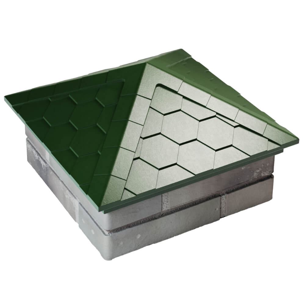 Колпак Zking Эверест Зеленый на столб 1.5х1.5 кирпича (390х390мм) в Киселевске фото