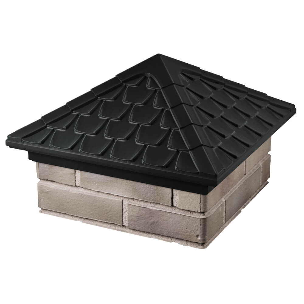 Колпак Zking Эльбрус Черный на столб 1.5х1.5 кирпича (385х385мм) в Киселевске фото