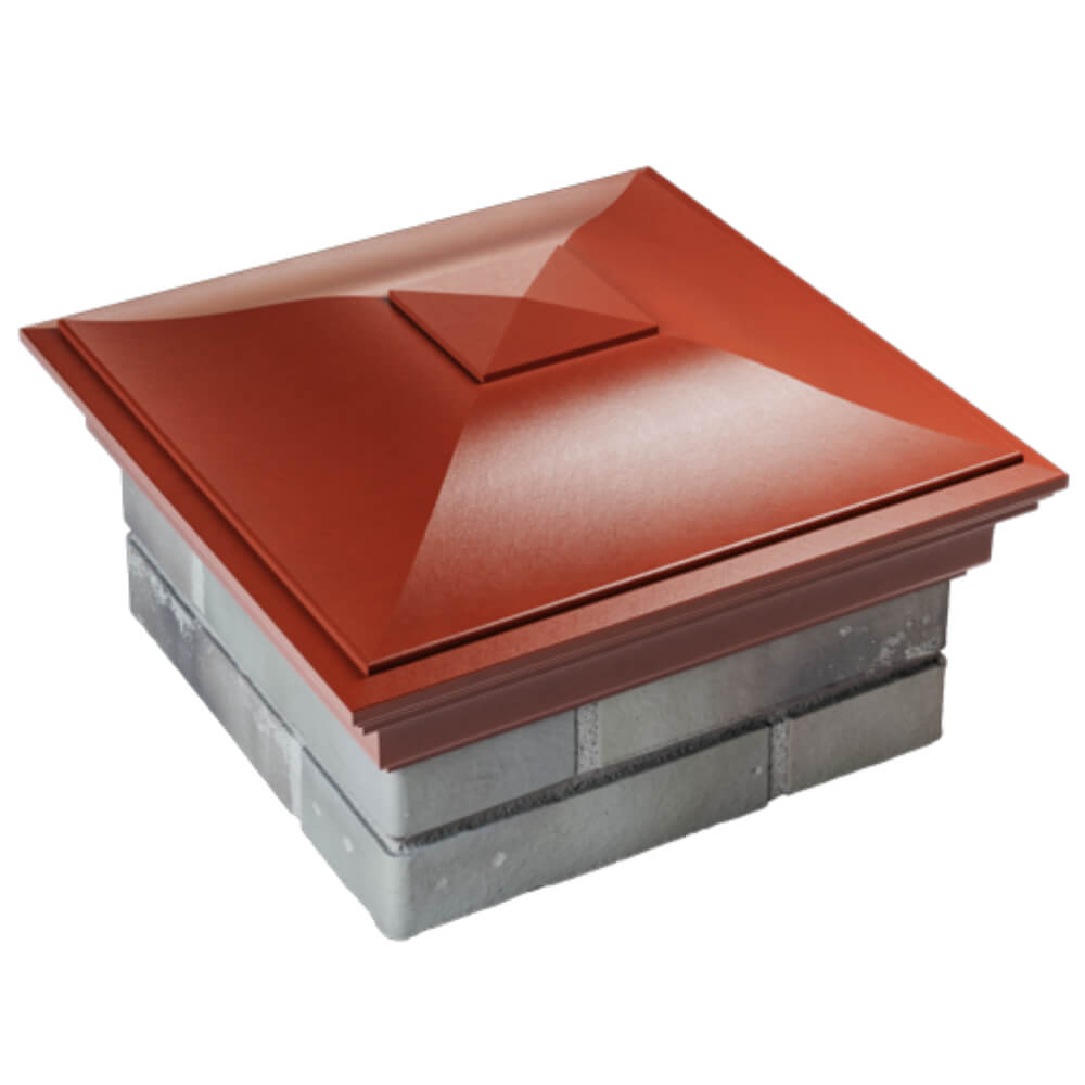 Колпак Zking Монблан Красный на столб 1.5х1.5 кирпича (385х385мм) в Киселевске фото