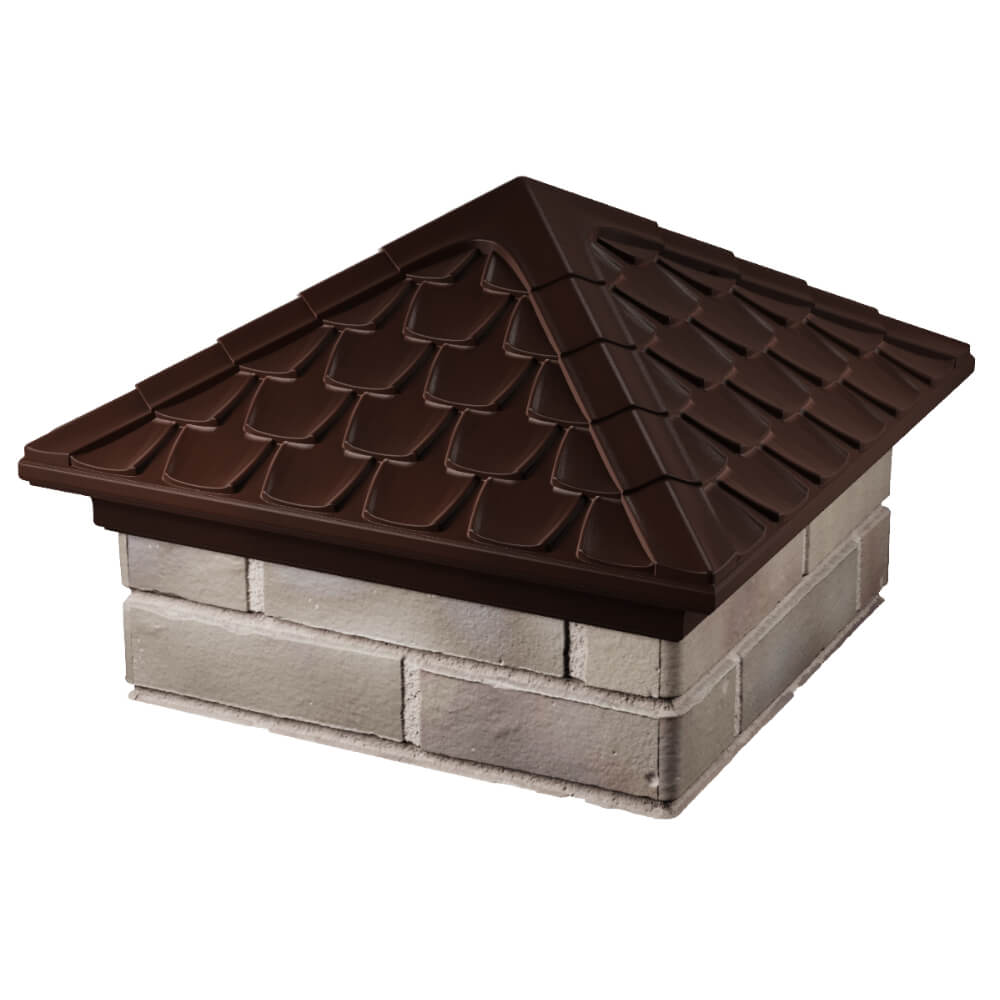 Колпак Zking Эльбрус Коричневый на столб 1.5х1.5 кирпича (385х385мм) в Киселевске фото