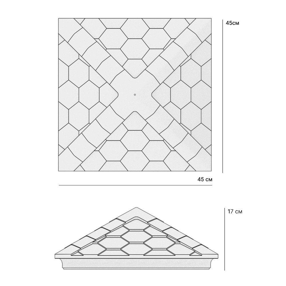 Колпак Zking Эверест Черный на столб 1.5х1.5 кирпича (390х390мм) в Киселевске фото