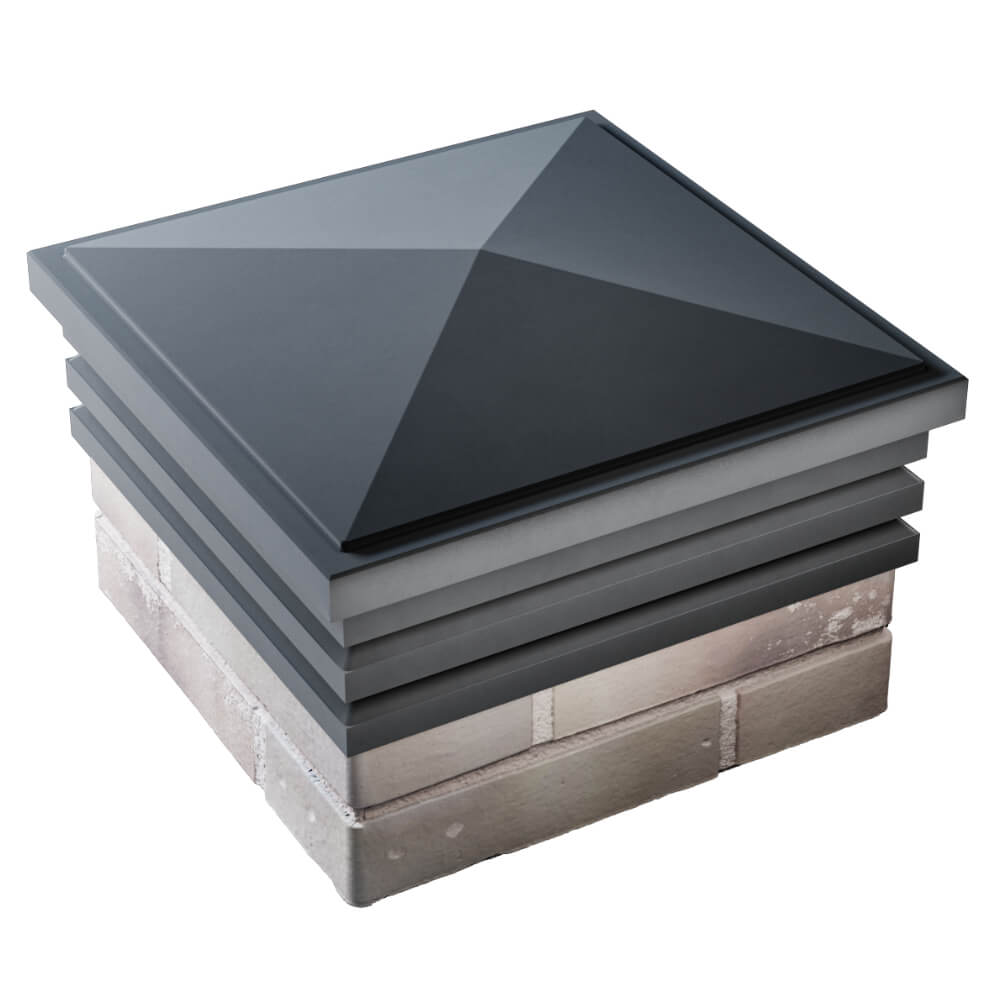 Колпак Zking Бона ХайТек Серый на столб 1.5х1.5 кирпича (385х385мм) в Киселевске фото