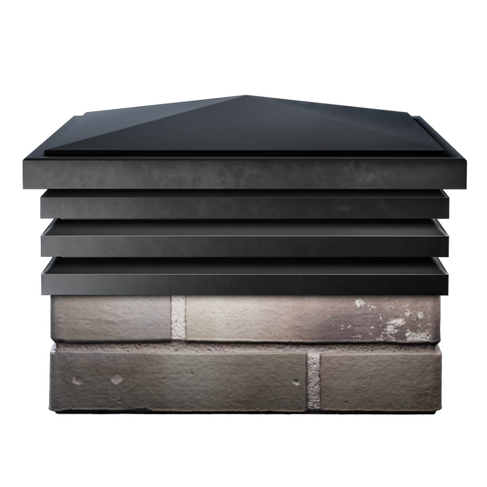 Колпак Zking Бона ХайТек Черный на столб 1.5х1.5 кирпича (385х385мм) Киселевск фото