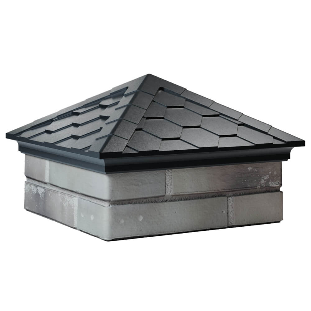 Колпак Zking Эверест Черный на столб 1.5х1.5 кирпича (390х390мм) в Киселевске фото