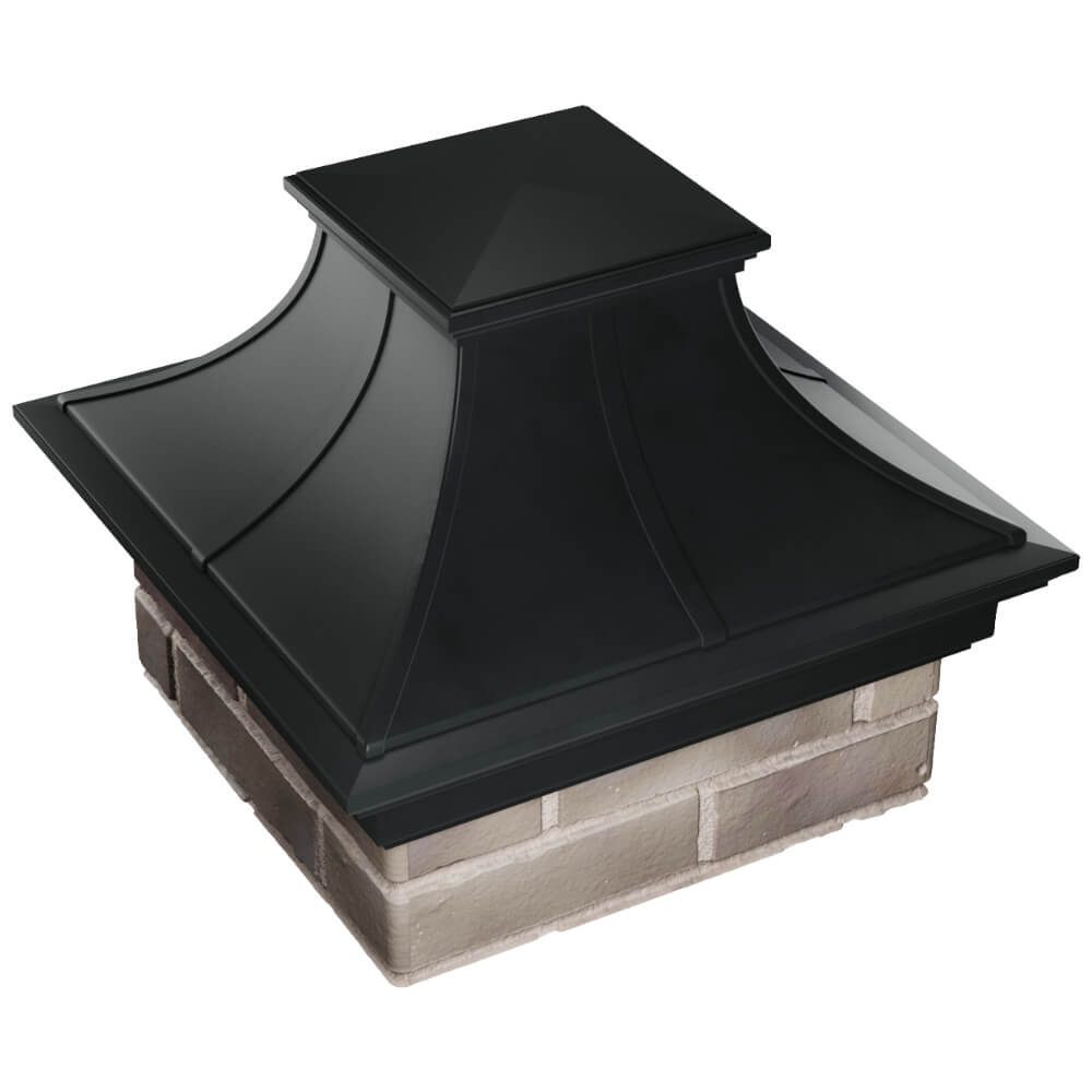 Колпак Zking Монблан Премиум Черный на столб 1.5х1.5 кирпича (385х385мм) в Киселевске фото