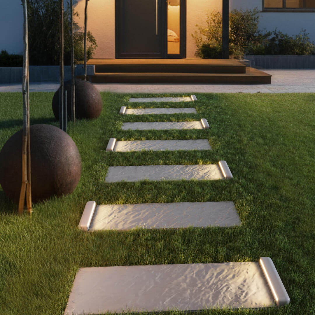 LED Светильник для шаговой плиты STONE Светлая Галька 330х75х98мм в Киселевске фото