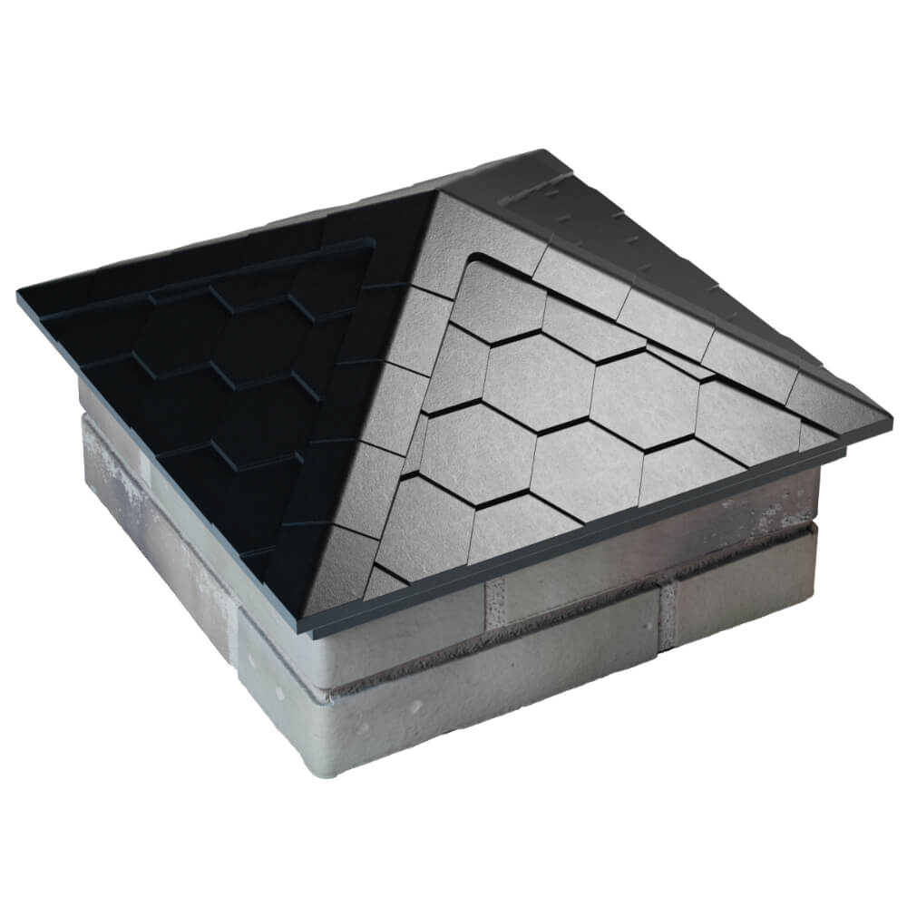 Колпак Zking Эверест Черный на столб 1.5х1.5 кирпича (390х390мм) в Киселевске фото