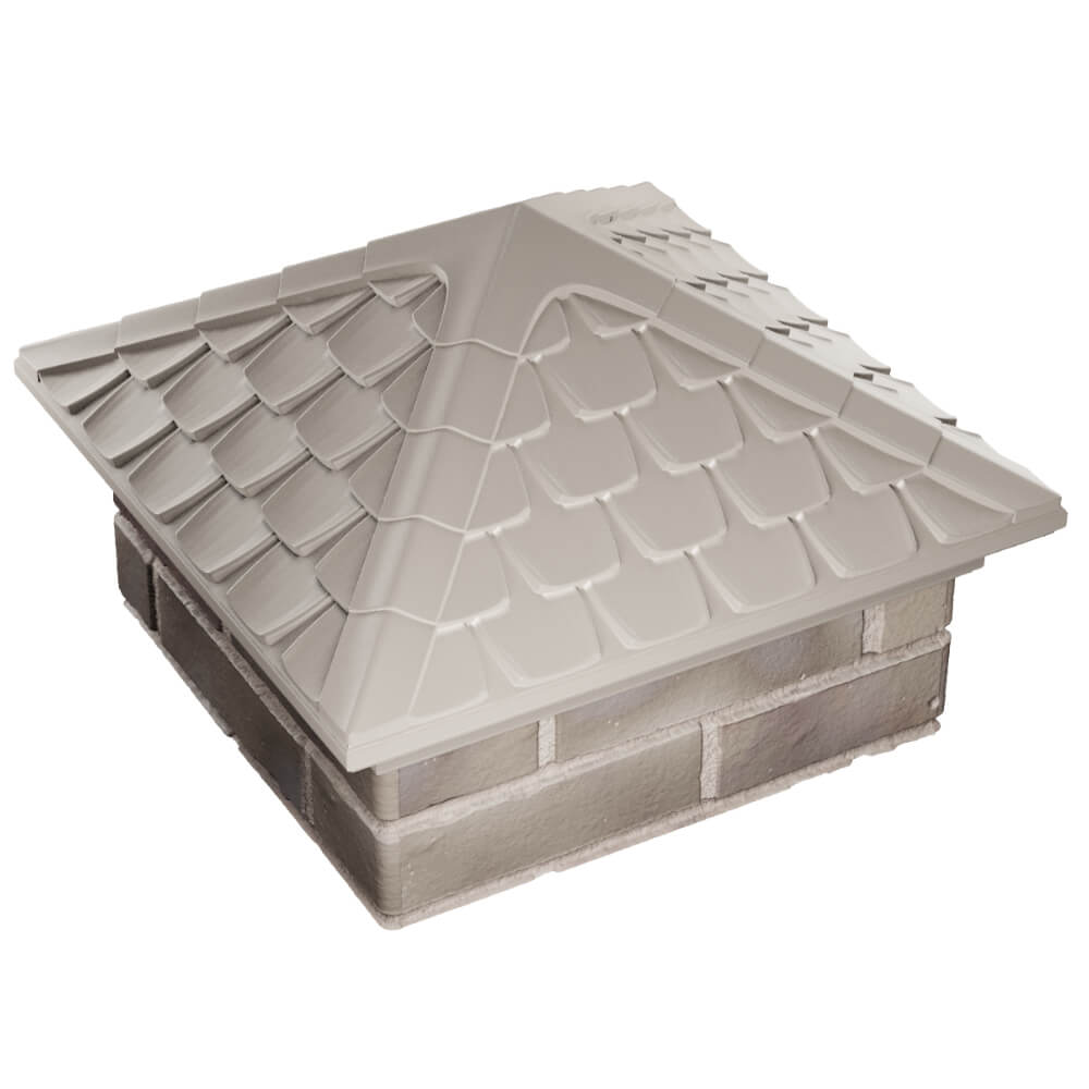 Колпак Zking Эльбрус Бежевый на столб 1.5х1.5 кирпича (385х385мм) в Киселевске фото