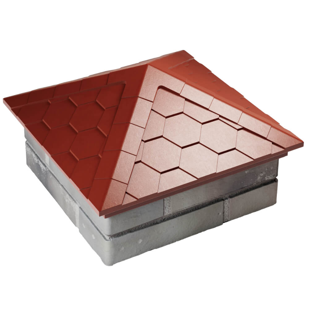 Колпак Zking Эверест Красный на столб 1.5х1.5 кирпича (390х390мм) в Киселевске фото