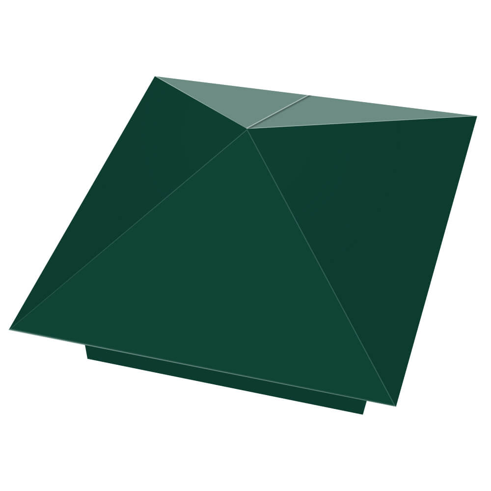 Колпак металлический 390х390мм RAL6005 Зеленый Мох заборный Киселевск фото