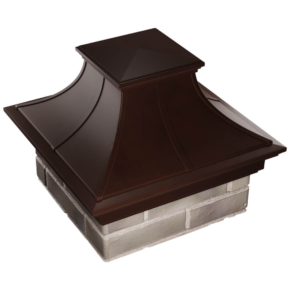 Колпак Zking Монблан Премиум Коричневый на столб 1.5х1.5 кирпича (385х385мм) в Киселевске фото
