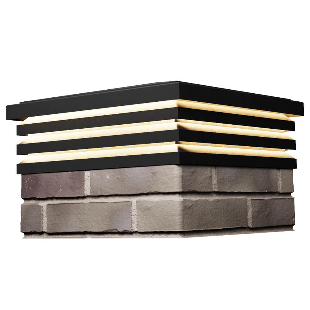 Колпак Zking Бона ХайТек Черный на столб 1.5х1.5 кирпича (385х385мм) с подсветкой в Киселевске фото