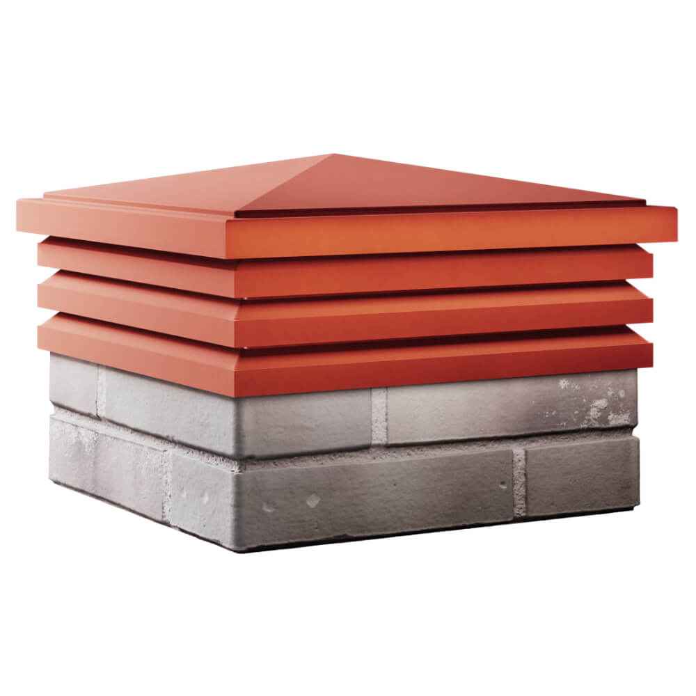 Колпак Zking Бона ХайТек Красный на столб 1.5х1.5 кирпича (385х385мм) в Киселевске фото