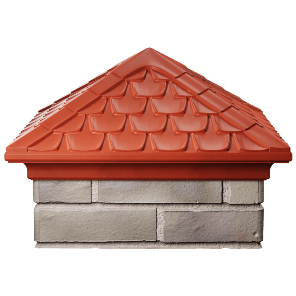 Колпак Zking Эльбрус Красный на столб 1.5х1.5 кирпича (385х385мм) Киселевск фото