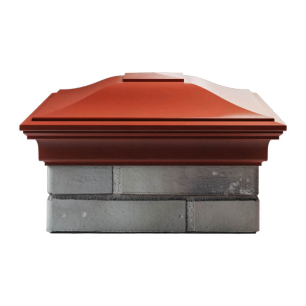 Колпак Zking Монблан Красный на столб 1.5х1.5 еврокирпича 0.7НФ (355х355мм) Киселевск фото