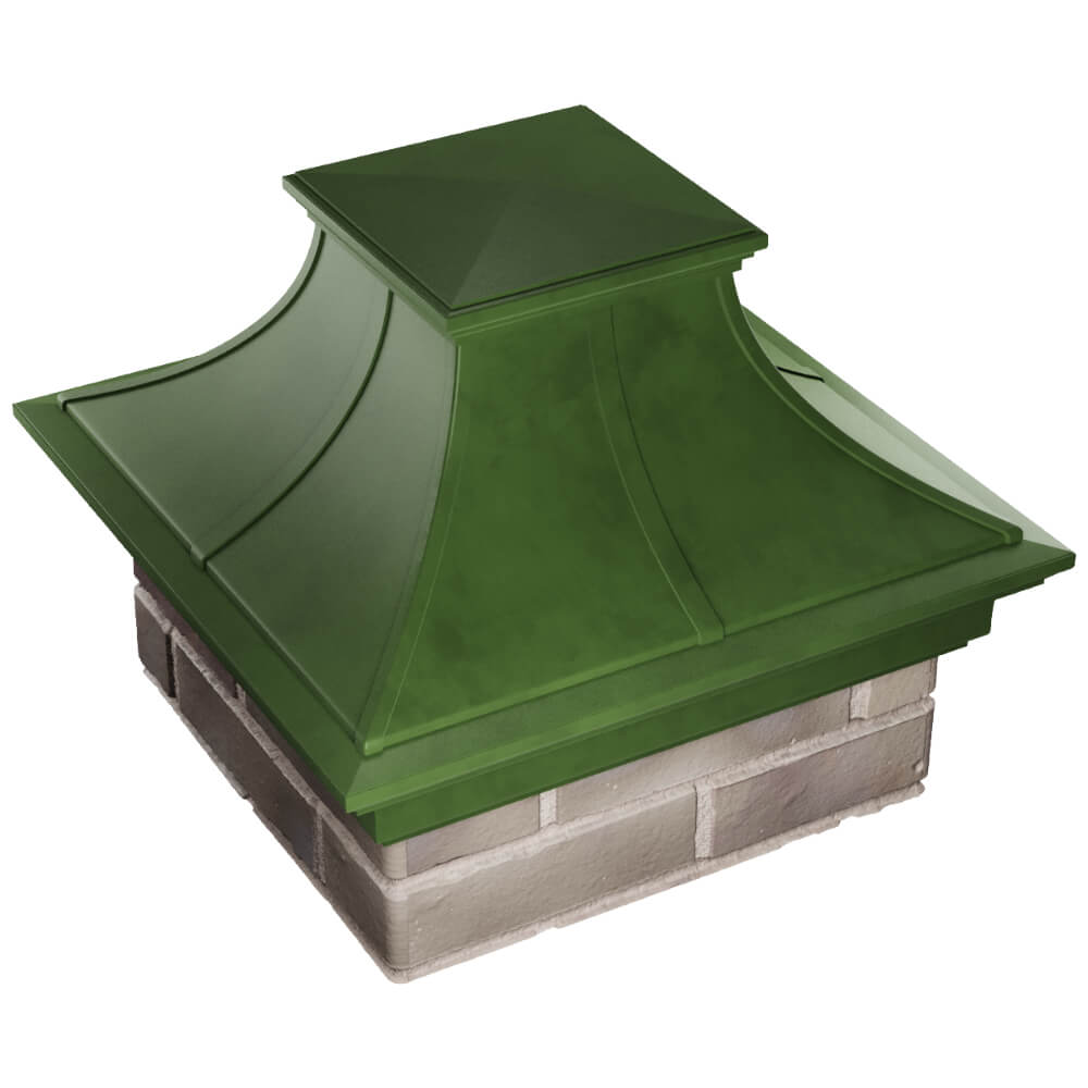 Колпак Zking Монблан Премиум Зеленый на столб 1.5х1.5 кирпича (385х385мм) в Киселевске фото