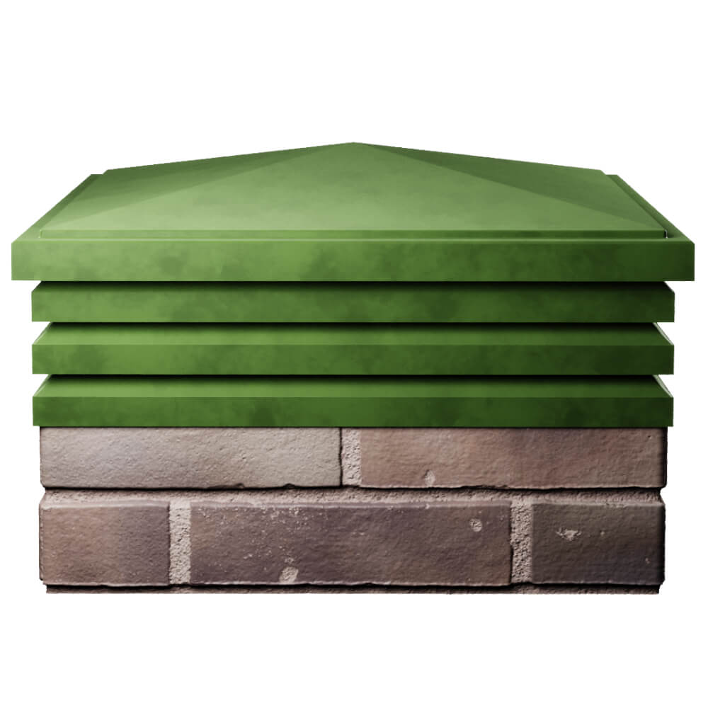 Колпак Zking Бона ХайТек Зеленый на столб 2х2 кирпича (513х513мм) Киселевск фото