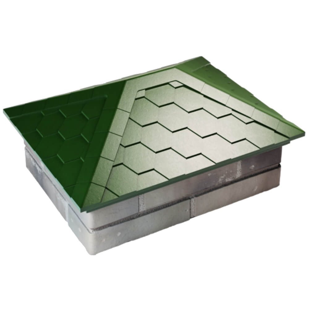 Колпак Zking Эверест Зеленый на столб 2х1.5 кирпича (520х390мм) Киселевск фото