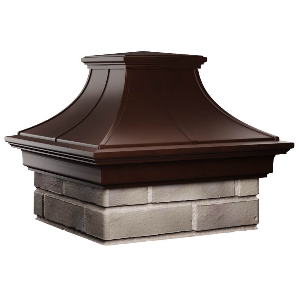 Колпак Zking Монблан Премиум Коричневый на столб 1.5х1.5 кирпича (385х385мм) в Киселевске фото