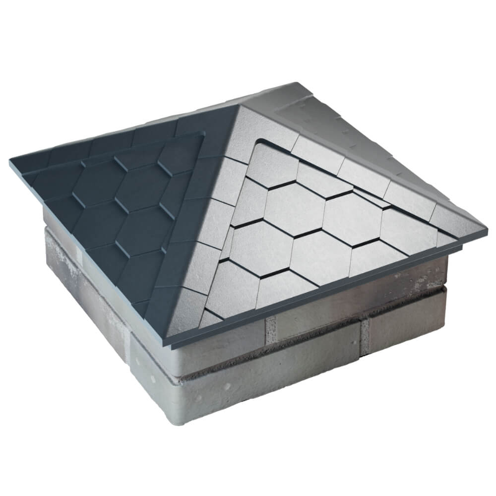 Колпак Zking Эверест Серый на столб 1.5х1.5 кирпича (390х390мм) в Киселевске фото