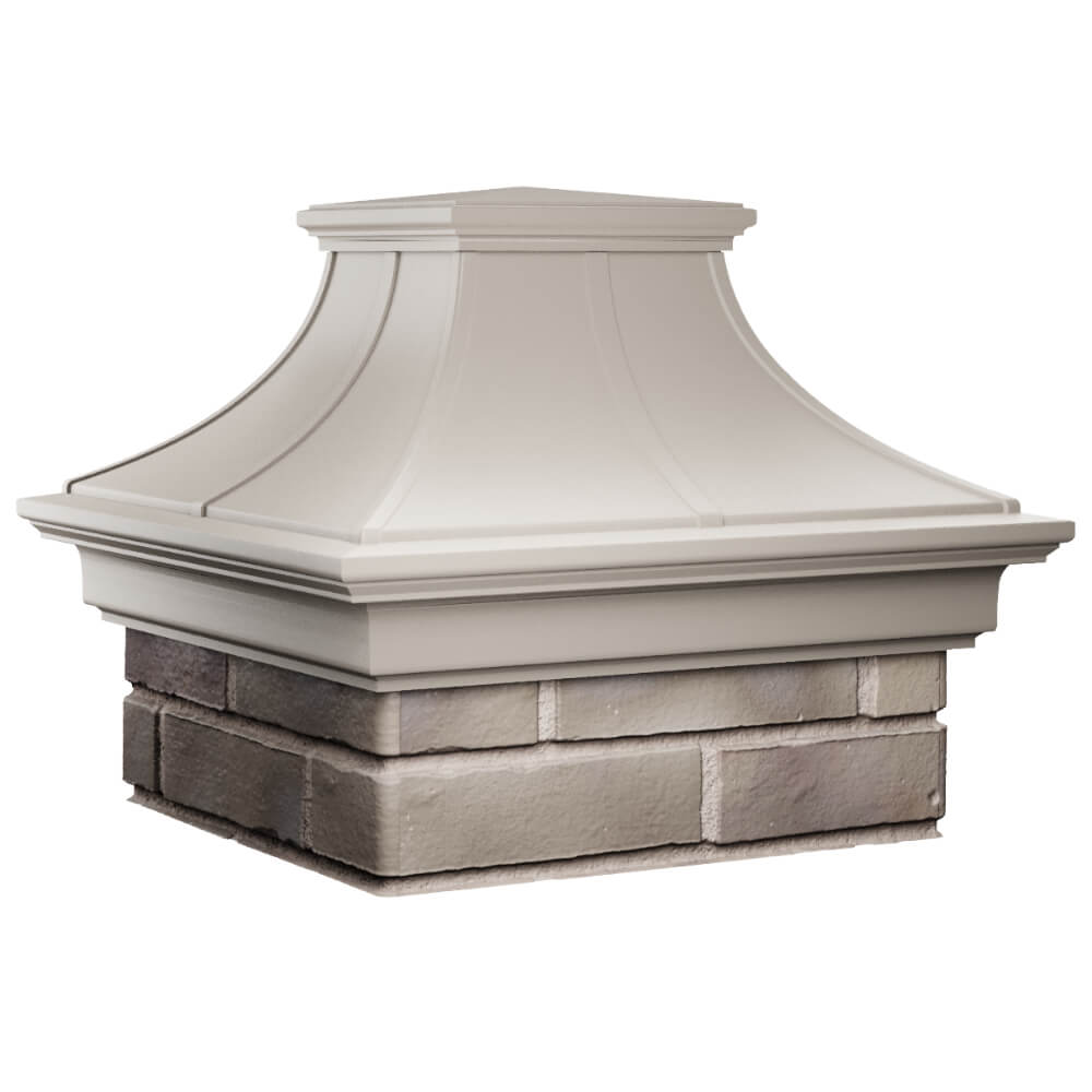 Колпак Zking Монблан Премиум Бежевый на столб 1.5х1.5 кирпича (385х385мм) в Киселевске фото