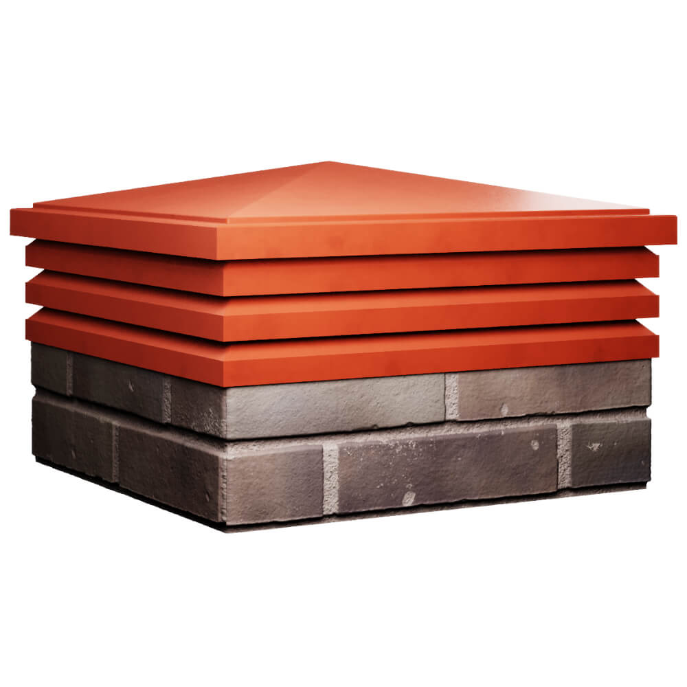 Колпак Zking Бона ХайТек Красный на столб 2х2 кирпича (513х513мм) в Киселевске фото