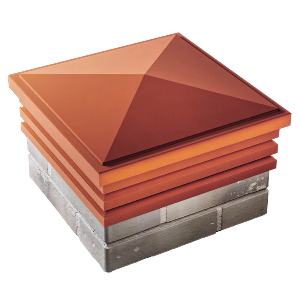 Колпак Zking Бона ХайТек Красный на столб 1.5х1.5 кирпича (385х385мм) в Киселевске фото