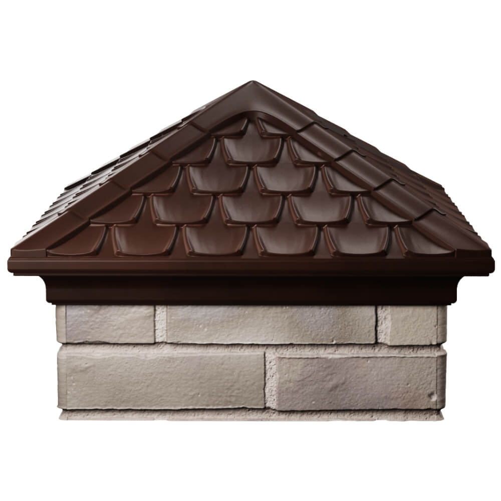 Колпак Zking Эльбрус Коричневый на столб 1.5х1.5 кирпича (385х385мм) Киселевск фото