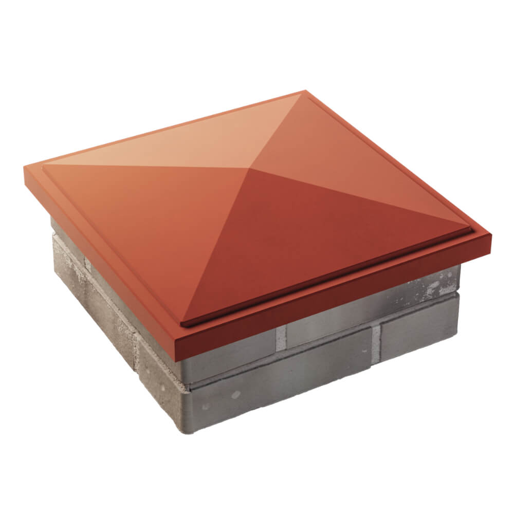 Колпак Zking БонаМоно Красный на столб 1.5х1.5 кирпича (385х385, 400х400мм) в Киселевске фото