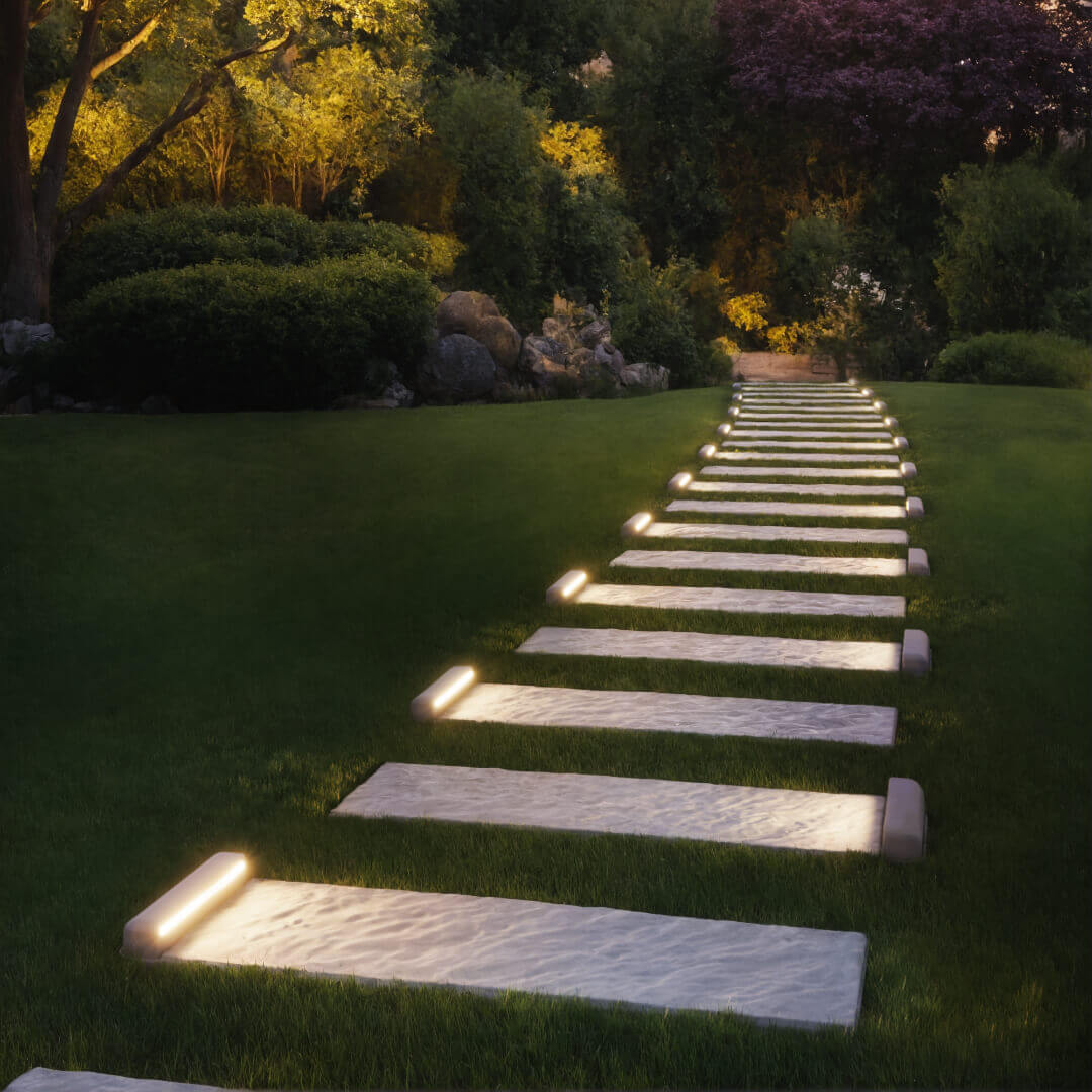 LED Светильник для шаговой плиты STONE Светлая Галька 330х75х98мм в Киселевске фото