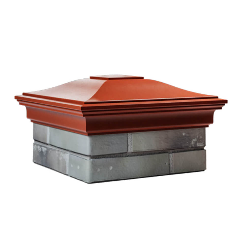 Колпак Zking Монблан Красный на столб 1.5х1.5 еврокирпича 0.7НФ (355х355мм) в Киселевске фото