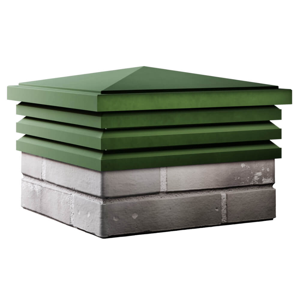 Колпак Zking Бона ХайТек Зеленый на столб 1.5х1.5 кирпича (385х385мм) в Киселевске фото