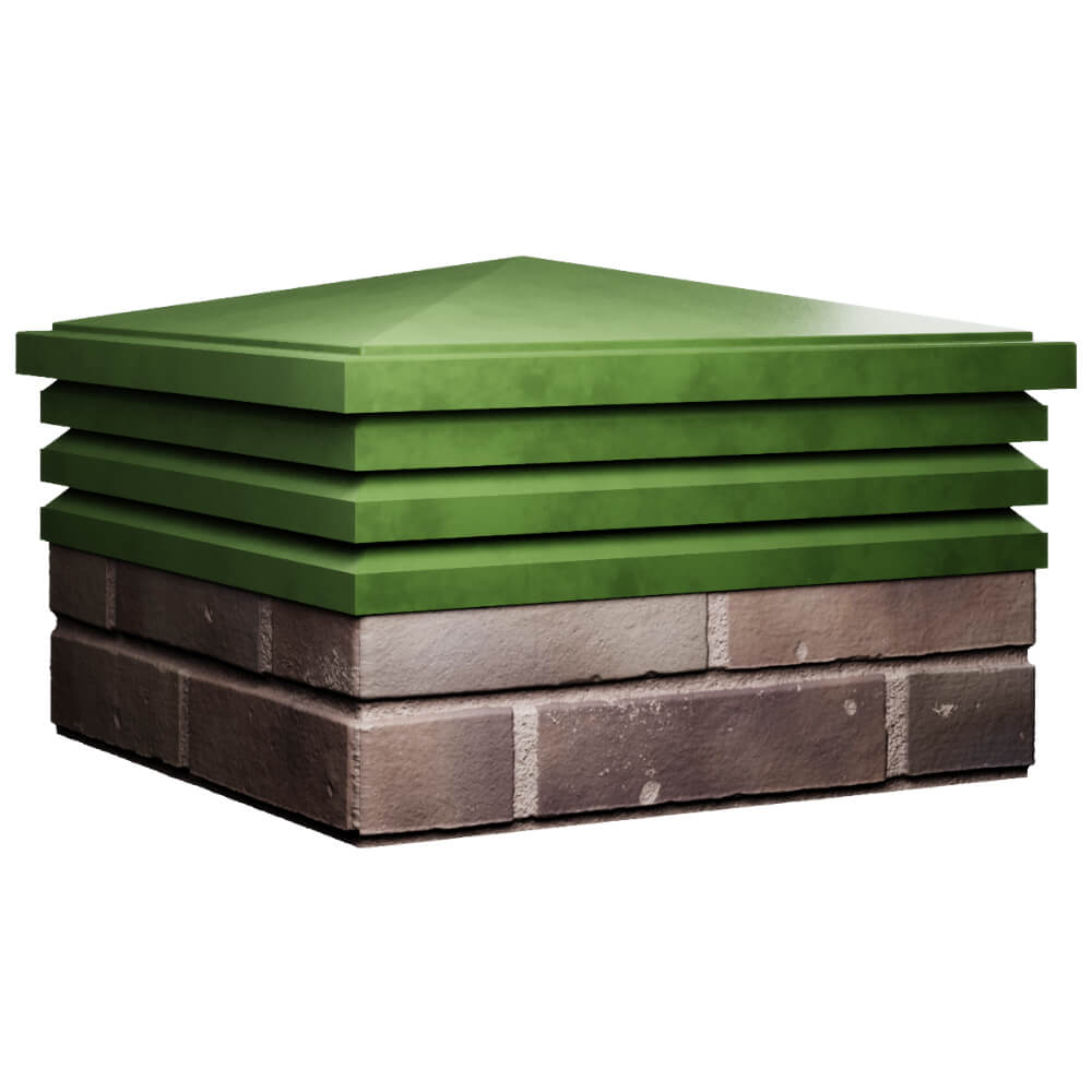 Колпак Zking Бона ХайТек Зеленый на столб 2х2 кирпича (513х513мм) в Киселевске фото