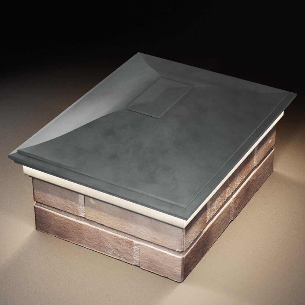 Колпак Zking Монблан Серый на столб 2х1.5 кирпича (515х385мм) c подсветкой в Киселевске фото