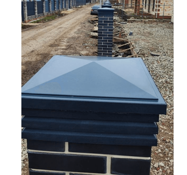 Колпак Zking Бона ХайТек Серый на столб 1.5х1.5 кирпича (385х385мм) в Киселевске фото