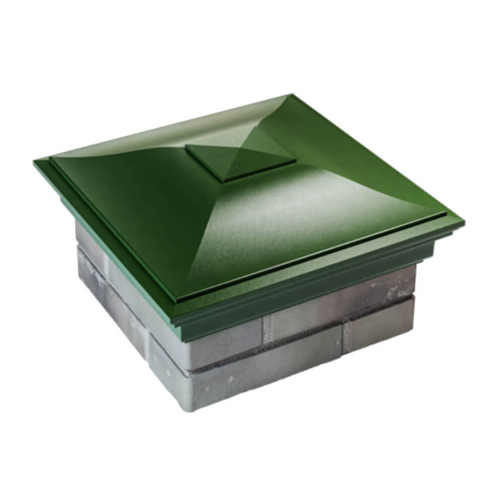 Колпак Zking Монблан Зеленый на столб 1.5х1.5 еврокирпича 0.7НФ (355х355мм) в Киселевске фото